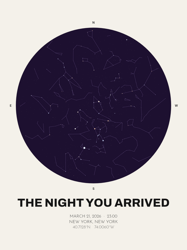 New Baby Gift, Personalized Star Map of the Night They Were Born - image 1