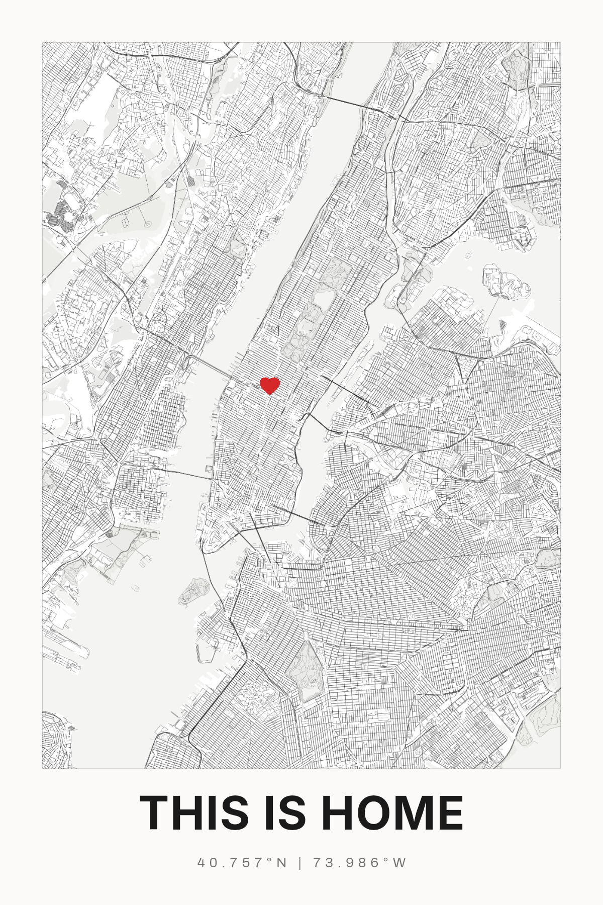 Hometown Map Print, Personalized Where I Grew Up Wall Art - image 1