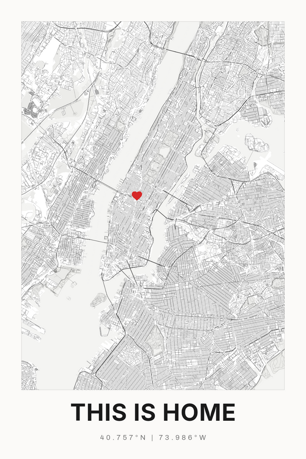 Hometown Map Print, Personalized Where I Grew Up Wall Art - image 1