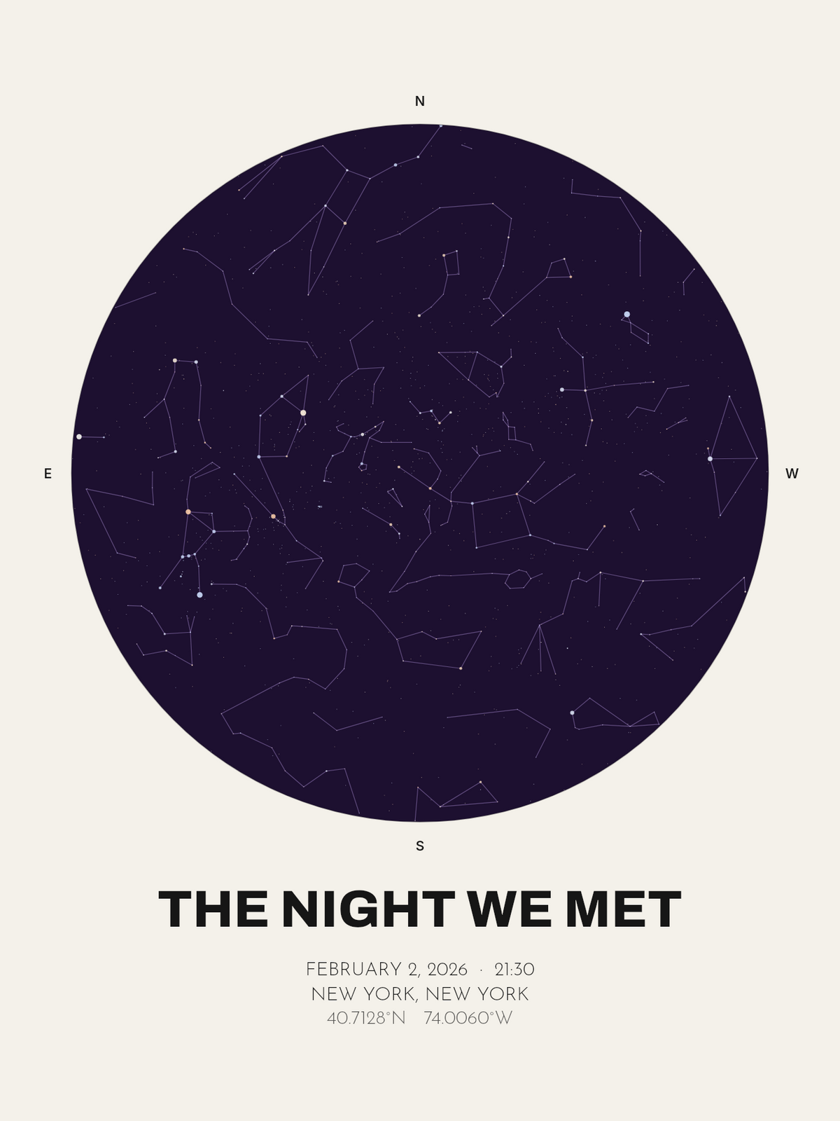 The Night We Met Star Map, Personalized Anniversary Print - image 1