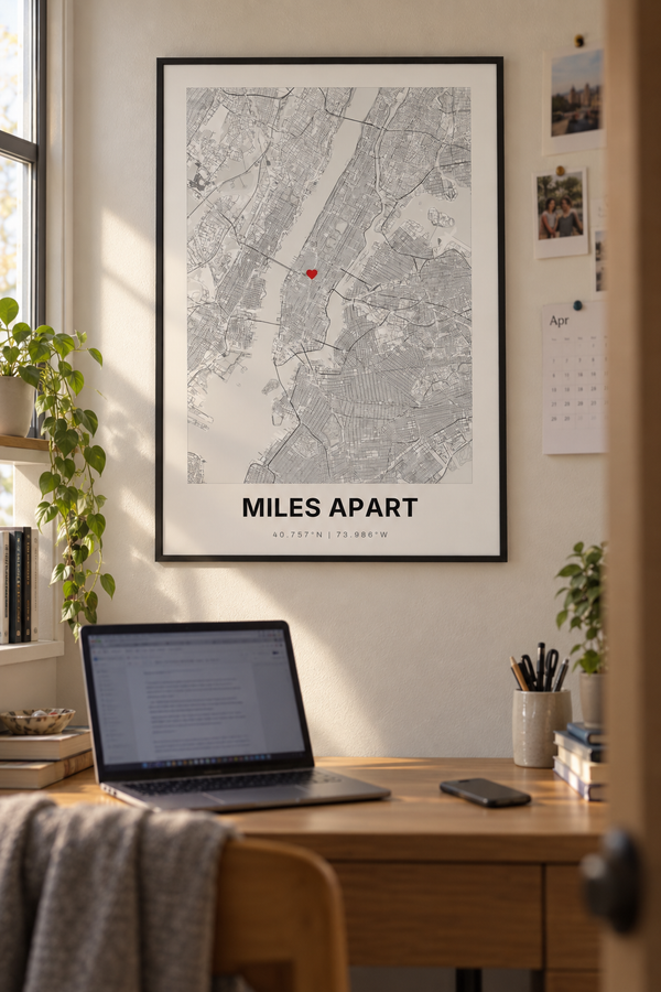 Long Distance Relationship Gift, Personalized Map Print lifestyle