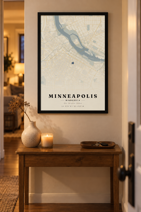 Forever Home Map Print, Personalized New Homeowner Gift lifestyle