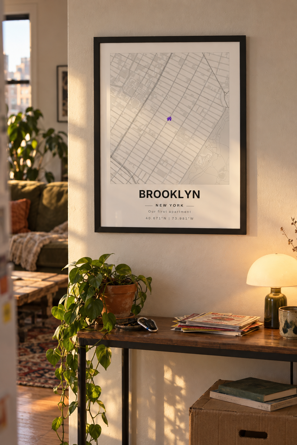 First Apartment Map Print, Personalized New Apartment Gift lifestyle