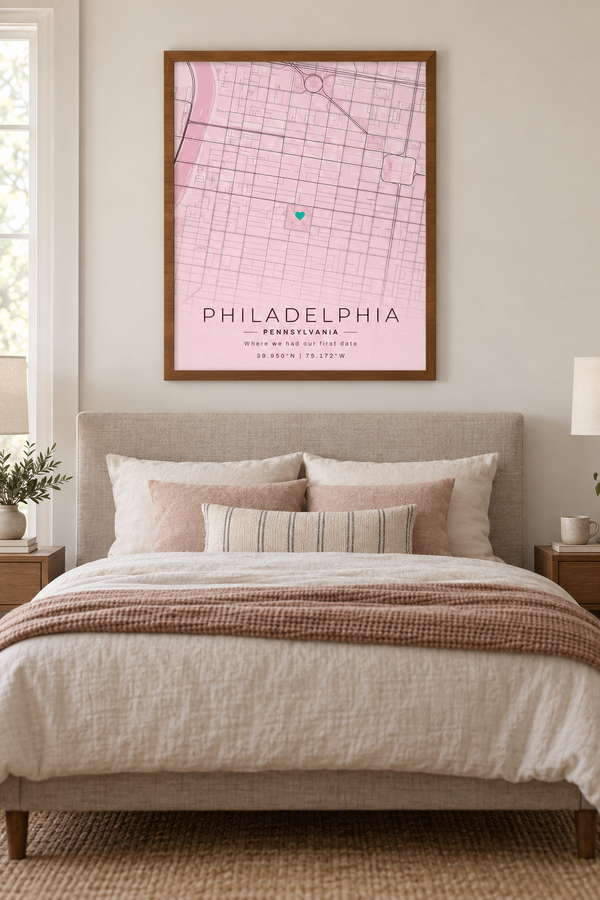 First Date Map Print, Personalized Anniversary Gift for Couples lifestyle