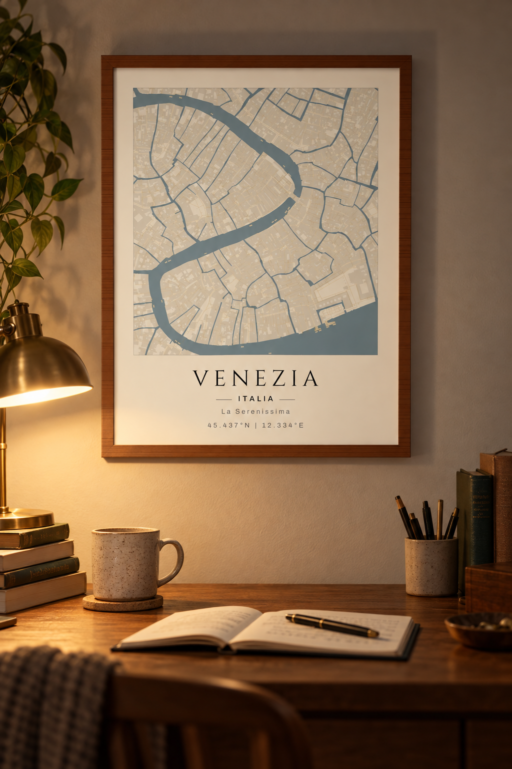 Venice Map Print, Venezia Italy Travel Wall Art lifestyle