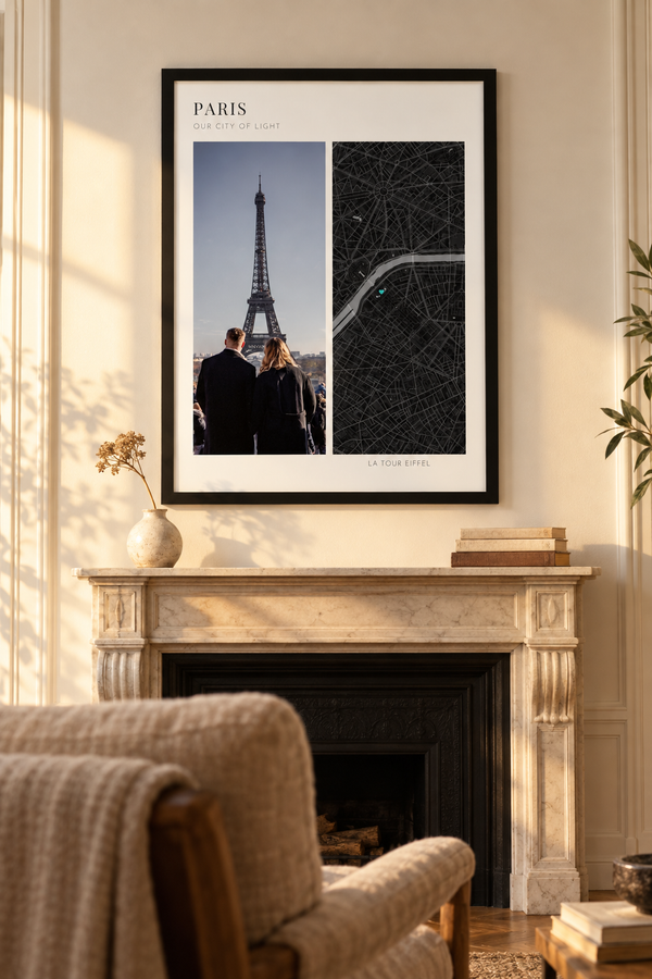 Paris Photo and Map Collage, Personalized Eiffel Tower Travel Gift lifestyle