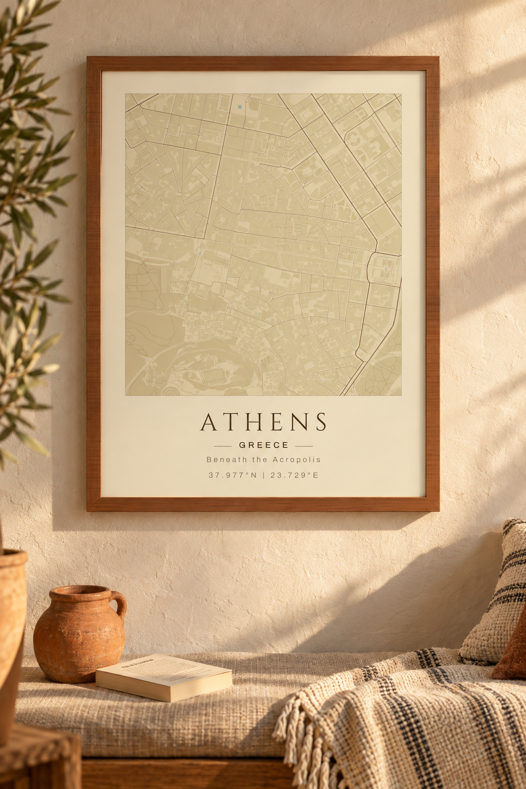 Athens Map Print, Vintage Greece Travel Wall Art lifestyle
