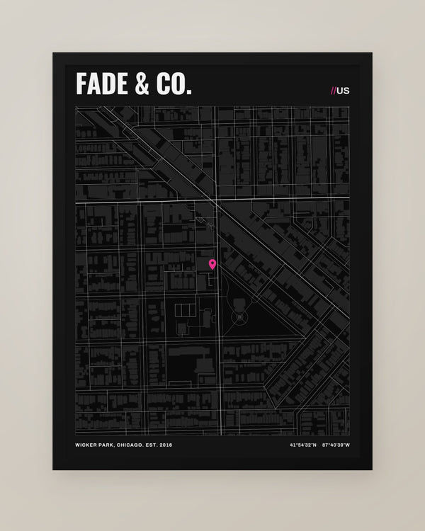 Storefront Map Print, Personalized Small Business Shop Wall Art