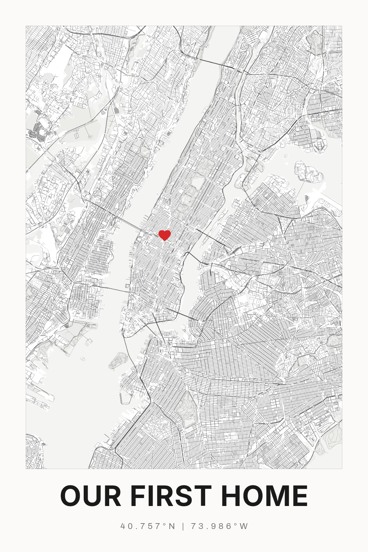 Our First Home Map Print, Personalized Housewarming Gift - image 1