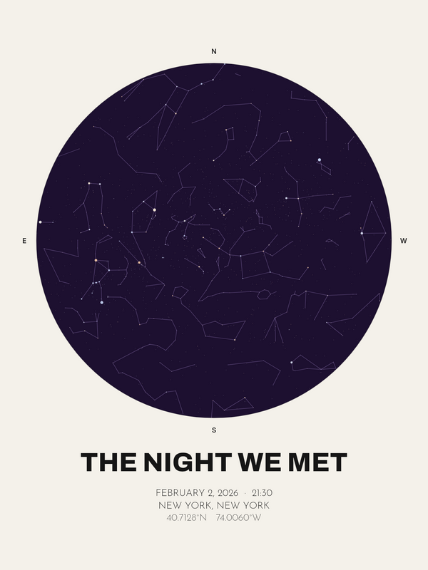 The Night We Met Star Map, Personalized Anniversary Print - image 1