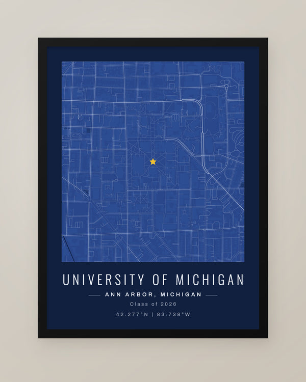 Class of 2026 College Map Print, Personalized Graduation Gift