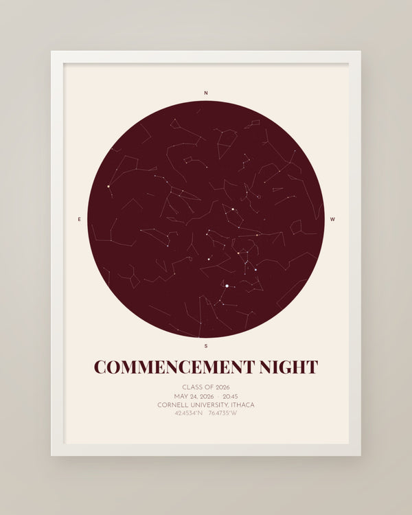 Commencement Night Star Map, Personalized Class of 2026 Gift