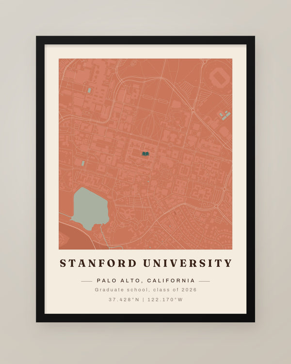 Grad School Graduation Map Print, Personalized Masters or PhD Gift