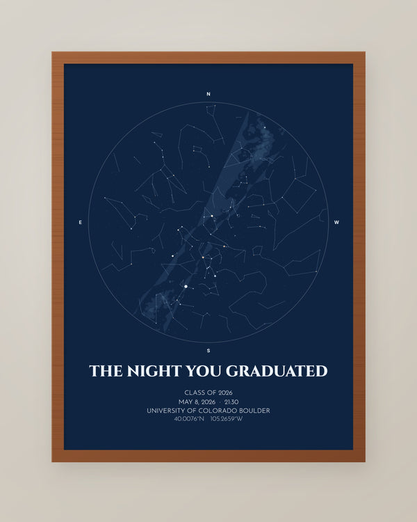 The Night You Graduated Star Map, Personalized Graduation Gift