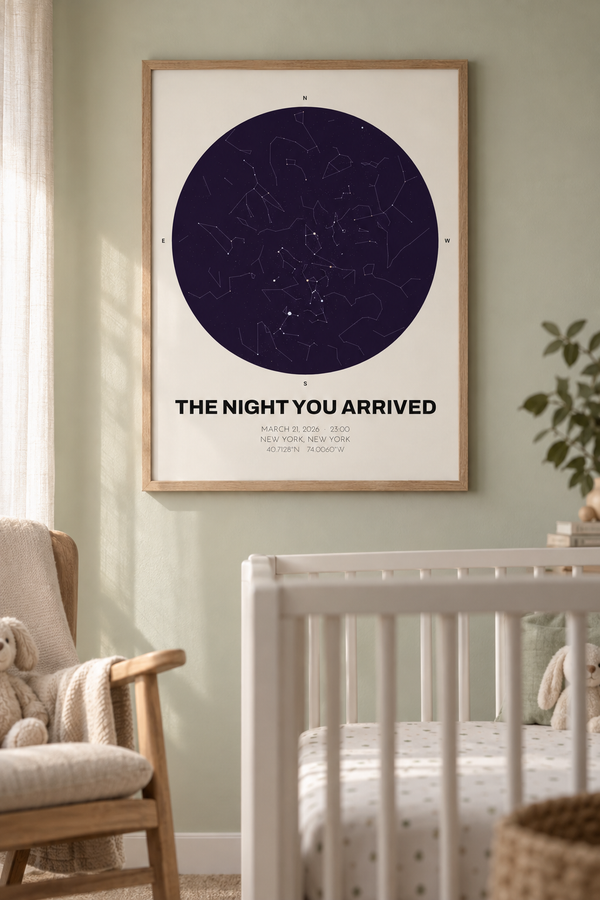 New Baby Gift, Personalized Star Map of the Night They Were Born lifestyle