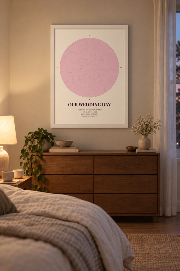 Wedding Day Star Map, Personalized Night Sky Wedding Print lifestyle