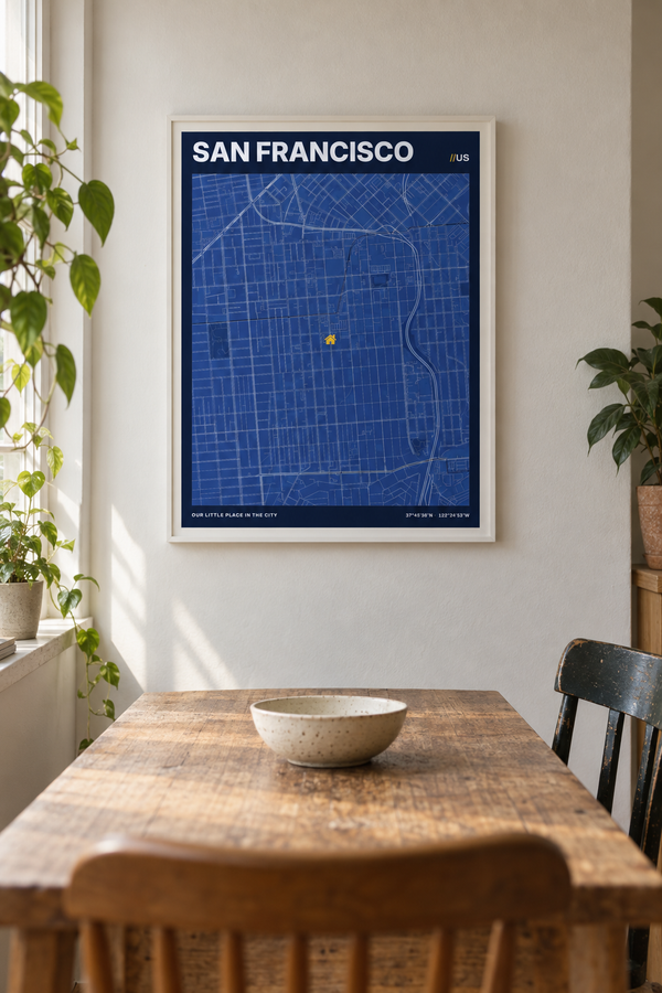 City Apartment Map Print, Personalized Urban Wall Art lifestyle