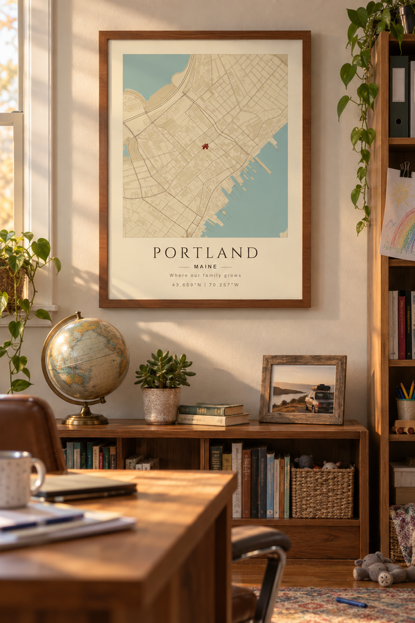 Family Home Map Print, Personalized Gift for a Growing Family lifestyle