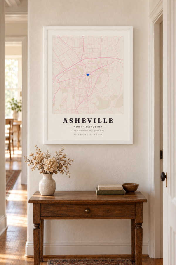 Anniversary Getaway Map Print, Personalized Anniversary Gift lifestyle