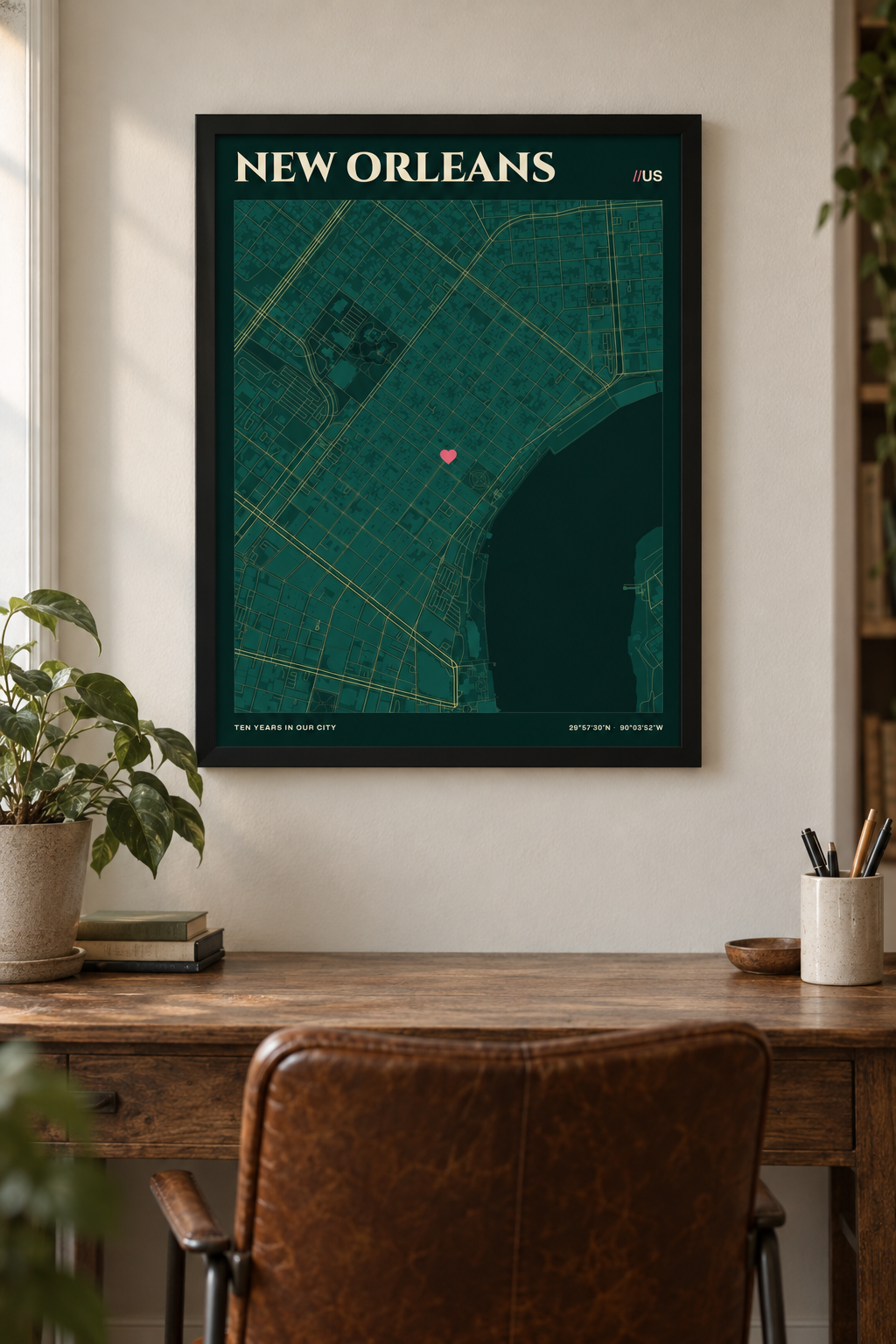 Our City Map Print, Personalized Anniversary Gift lifestyle