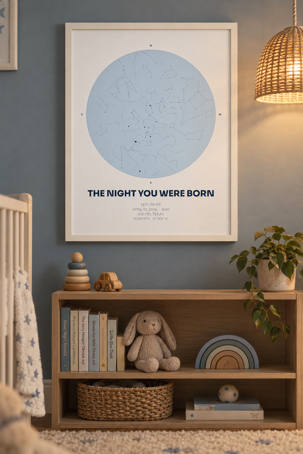 The Night You Were Born Star Map in Blue, Personalized Baby Boy Gift lifestyle