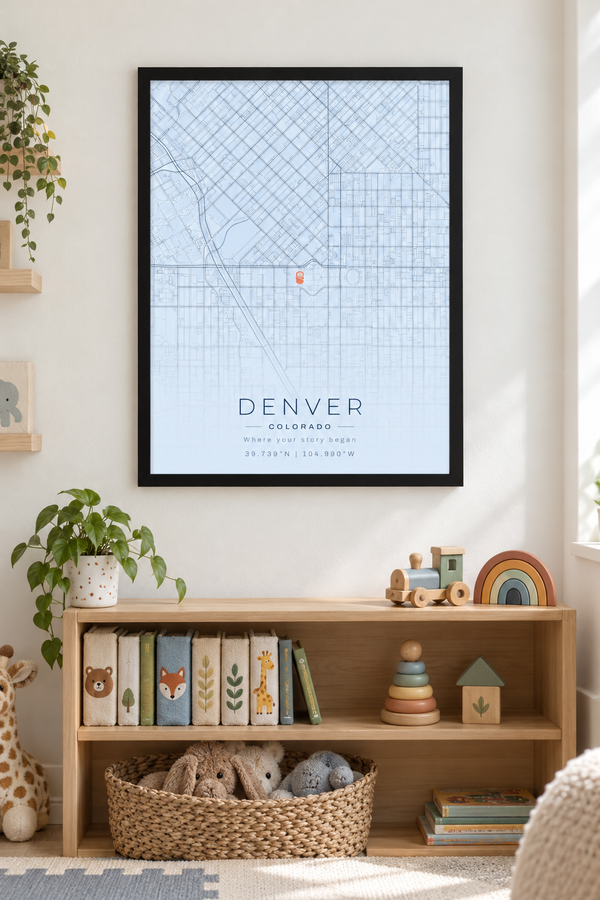 Where You Were Born Map Print, Personalized Baby Birthplace Map lifestyle