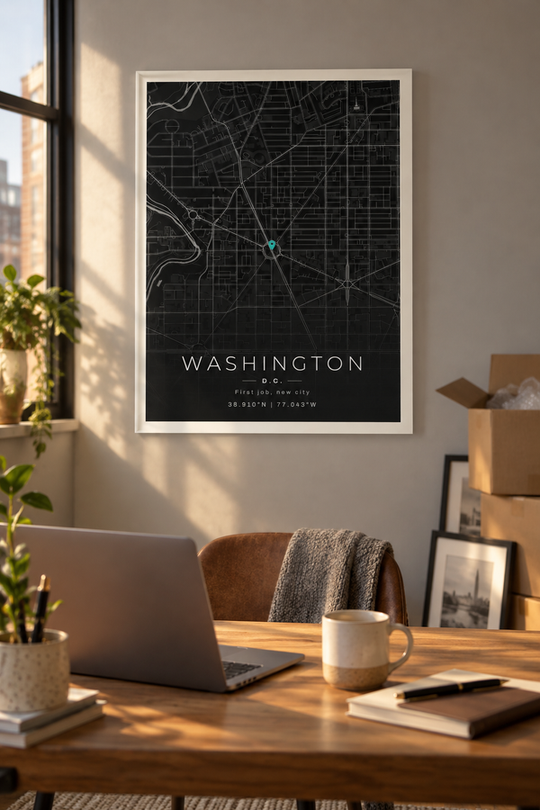 First Job New City Map Print, Personalized Graduate Gift lifestyle