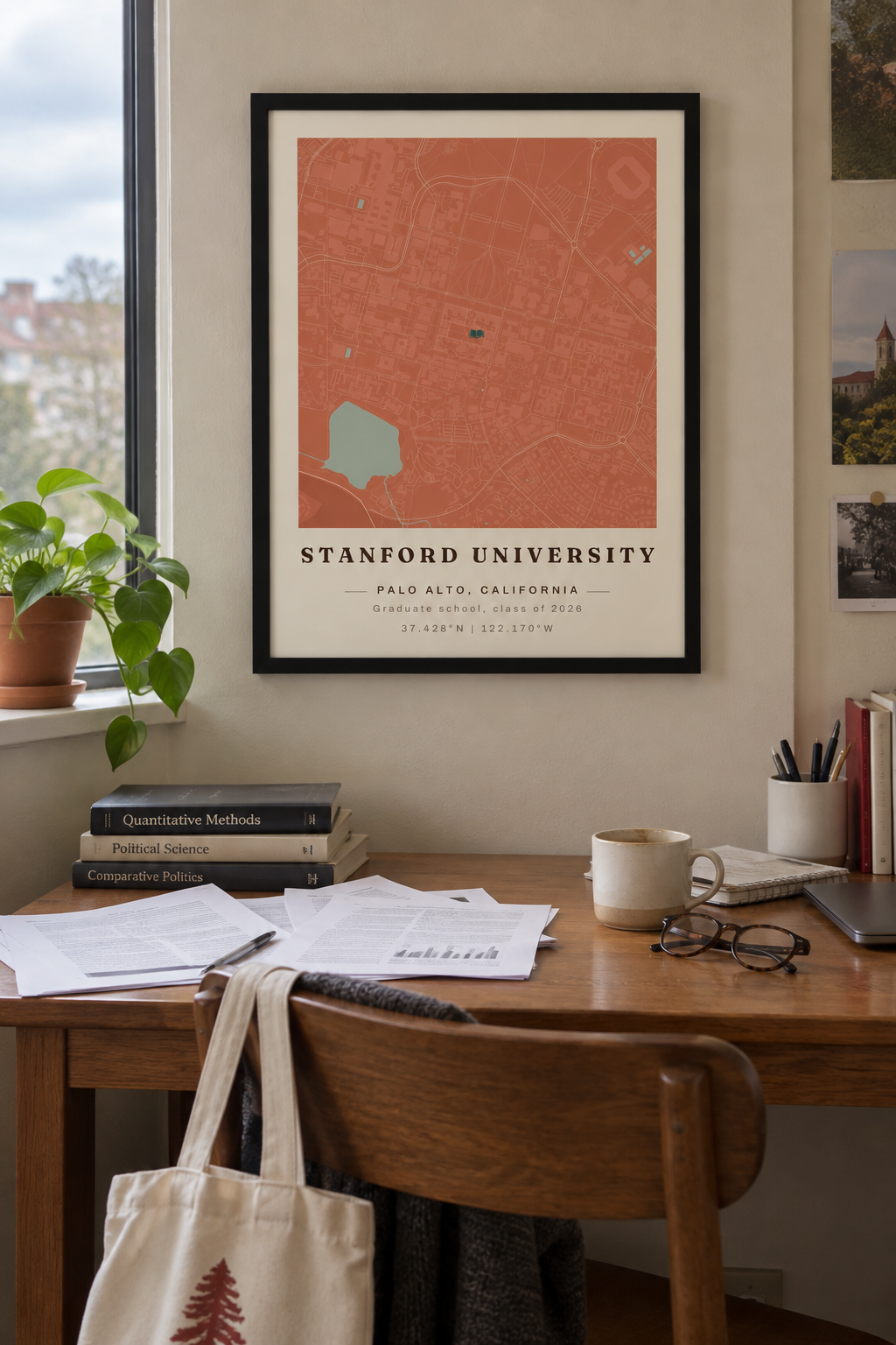 Grad School Graduation Map Print, Personalized Masters or PhD Gift lifestyle