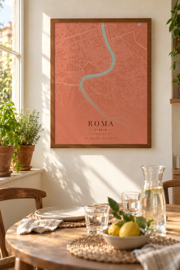 Rome Map Print, Roma Italy Travel Wall Art lifestyle