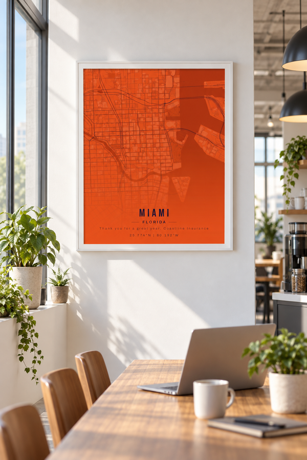 City Map Client Gift Print, Personalized Corporate Thank You Gift lifestyle