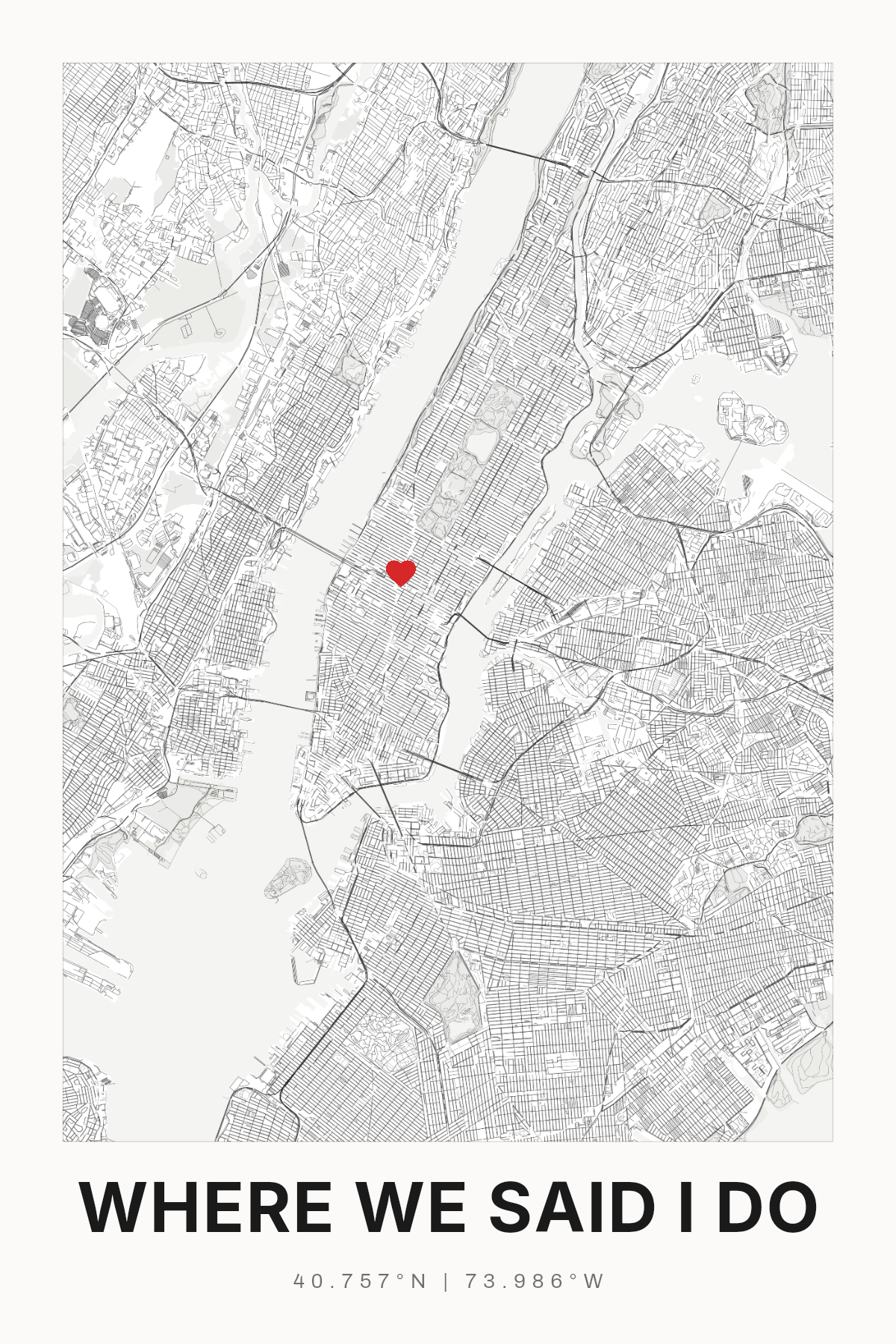 Wedding Venue Map Print, Personalized Where We Said I Do Wedding Gift - image 1